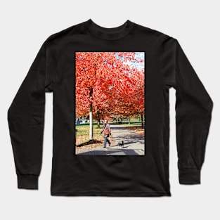 Walking the Dog in a Park, Vancouver City, Canada Long Sleeve T-Shirt